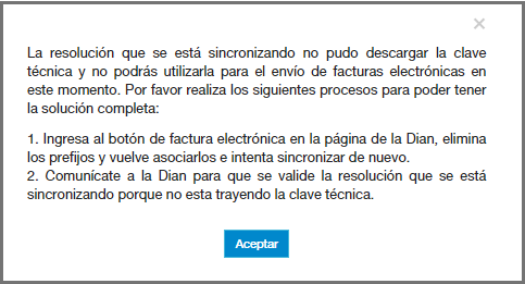 Sincroniza resolucion de facturacion 12