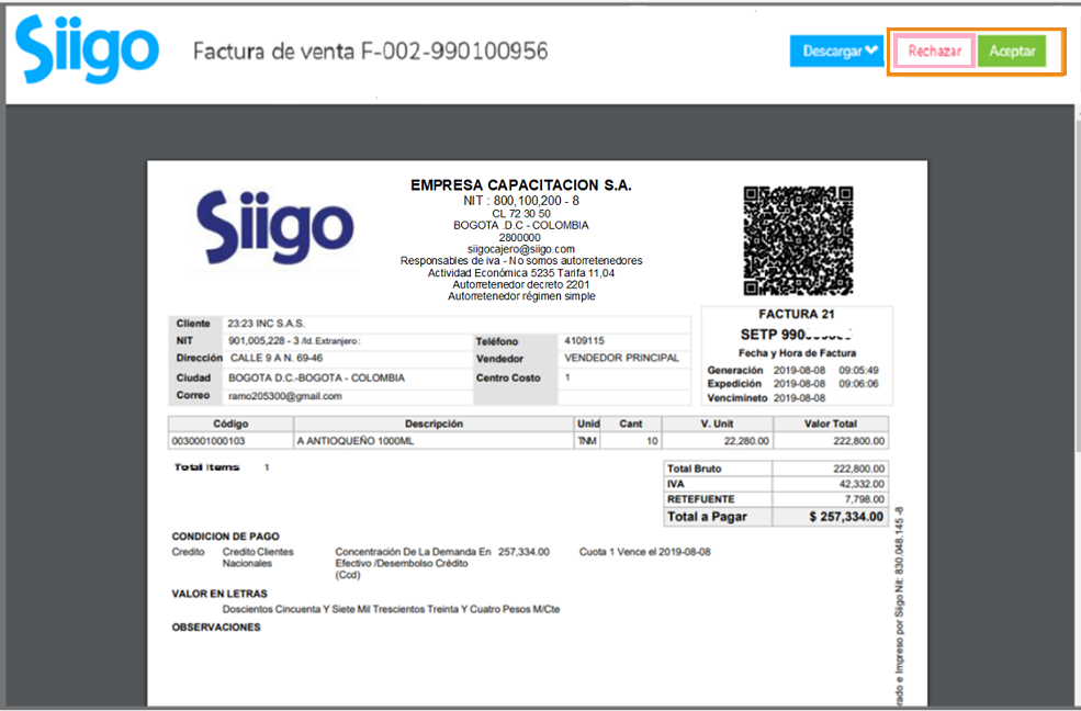 elaborar factura de venta 20