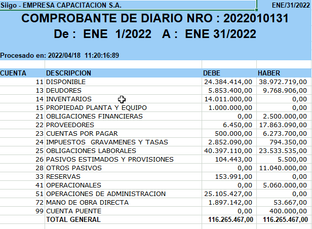 comprobante de diario