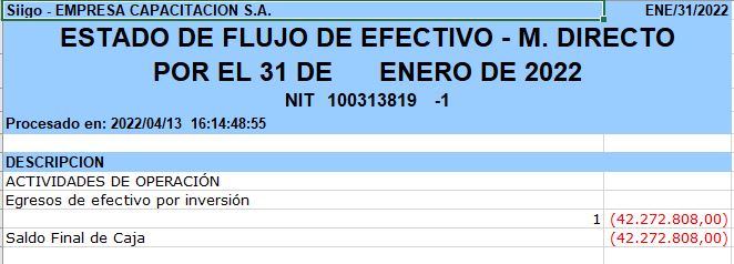 estado flujo de efectivo