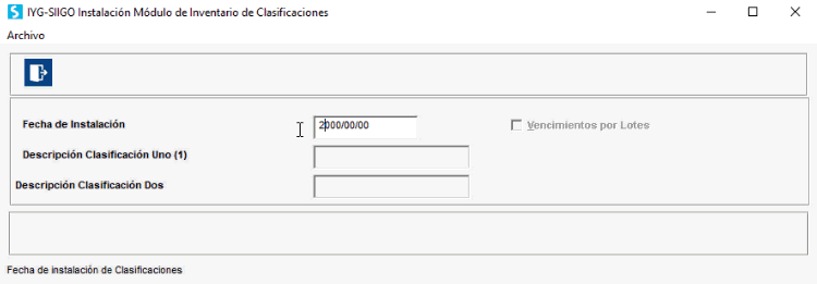 fecha de instalación