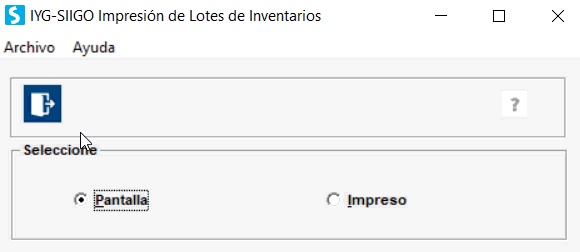 pantalla impreso